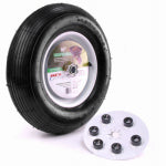 MARTIN WHEEL CO., INC., THE 480/400-8 Rib Tread Wheelbarrow & Garden Cart Wheel, Universal Hub, 16 In.