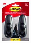 3M COMPANY Metal Classic Hooks, Oil-Rubbed Bronze, Large, 2-Pk.