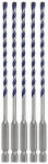BOSCH Bosch HCBG0205T Hammer Drill Bit Set, 5/32 in Dia, 6 in OAL, Milled Flute, 5/32 in Dia Shank, Hex Shank TOOLS BOSCH   