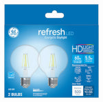GE GE Refresh Series 31705 LED Light Bulb, G25 Lamp, 60 W Equivalent, E26 Medium Lamp Base, Dimmable, Clear, Daylight Light ELECTRICAL GE