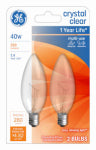 GE GE 75033 Ceiling Fan Bulb, 40 W, B10 Lamp, E12 Candelabra Lamp Base, 280 Lumens, 2500 K Color Temp ELECTRICAL GE