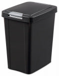 STERILITE Kitchen Wastebasket, Touch Top, Black, 7.5-Gal. HOUSEWARES STERILITE