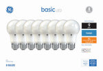 GE GE 37035 LED Light Bulb, A19 Lamp, 40 W Equivalent, E26 Medium Screw Lamp Base, No, Diffuse, Daylight, 5000 K Color Temp ELECTRICAL GE