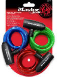 MASTER LOCK Master Lock 8127TRI Cable Lock, 5/16 in W Body, Keyed Key, Steel Shackle, Blue/Green/Red HARDWARE & FARM SUPPLIES MASTER LOCK