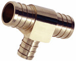 SHARKBITE/CASH ACME Insert Pipe Tee, Lead Free, 3/4 x 3/4 x 1/2 In. Brass Barb PLUMBING, HEATING & VENTILATION SHARKBITE/CASH ACME