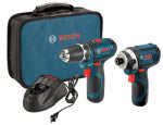 ROBERT BOSCH TOOL GROUP 12-Volt Cordless Combo Kit, Drill/Driver + Impact Driver, 2 Lithium-Ion Batteries