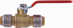 SHARKBITE SharkBite Max UR22222A Push Ball Valve, 1/2 in Connection, Push to Connect, 250 psi Pressure, Brass Body PLUMBING, HEATING & VENTILATION SHARKBITE