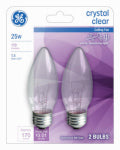 GE GE 22756 Ceiling Fan Bulb, C-7A Filament, Clear Lamp, 1.62 in Dia Dimensions, 25 W, B13 Lamp, E26 Medium Lamp Base ELECTRICAL GE