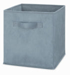 WHITMOR Fabric Storage Cube, Collapsible, Light Blue, 10.5 x 10.5 x 11 In. HOUSEWARES WHITMOR