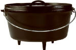 LODGE MFG Camping Dutch Oven, With Feet, Seasoned Cast Iron, 8-Qts.
