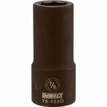DEWALT DEWALT DWMT75153OSP Impact Socket, 7/8 in Socket, 1-1/32 in D Socket, 3/4 in Drive, 6-Point, CR-440 Steel, Black Oxide TOOLS DEWALT
