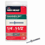 RED HEAD Red Head Hammer-Set 35303 Anchor, 1/4 in Dia, 1-1/2 in L, Steel, Zinc HARDWARE & FARM SUPPLIES RED HEAD   