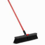 THE LIBMAN COMPANY Libman 800 Smooth Surface Push Broom, 19-1/2 in Sweep Face, 3 in L Trim, Recycled PET Bristle, 64 in L, Bolt, Black/Red CLEANING & JANITORIAL SUPPLIES THE LIBMAN COMPANY