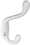 ASSA ABLOY AMERICAS RESIDENTIALI NC Hat & Coat Hook, Heavy-Duty, White, Holds 75-Lbs.