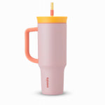 TROVE BRANDS, LLC Travel Tumbler, Stainless Steel, Candy Store (Yellow/Pink), 40 oz. HOUSEWARES TROVE BRANDS, LLC   