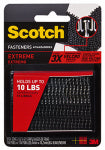 3M COMPANY Extreme Fasteners Recloseable Strip, Black, 1 x 3 In., 2-Pr.