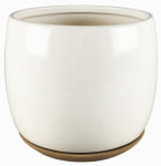 TRENDSPOT INC 12" White Ibiza Ceramic Planter LAWN & GARDEN TRENDSPOT INC