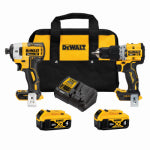 BLACK & DECKER/DEWALT 20-Volt MAX XR Cordless 2-Tool Kit, Compact Hammer Drill + Impact Driver, Brushless Motors, (2) Batteries & Charger TOOLS BLACK & DECKER/DEWALT