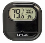 TAYLOR PRECISION PRODUCTS Digital Indoor/ Outdoor Thermometer, Suction Cup Mount, Black