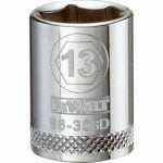 DEWALT DEWALT DWMT86308OSP Drive Hand Socket, 13 mm Socket, 3/8 in Drive, 6-Point, Steel, Polished Chrome Vanadium TOOLS DEWALT
