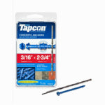 TAPCON Tapcon 24310 Screw Anchor, 2-3/4 in L, Hex Drive, Steel, Climaseal, 75 PK, 3/16 in Drive HARDWARE & FARM SUPPLIES TAPCON