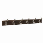 ASSA ABLOY AMERICAS RESIDENTIALI NC Hook Rail, 6 Satin Nickel Hooks, Black Rail, 27 x 0.6 x 2.75 In. HARDWARE & FARM SUPPLIES ASSA ABLOY AMERICAS RESIDENTIALI NC