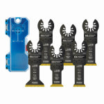 MILWAUKEE ELECTRIC TOOL CORP One Fit Storm Titanium Metal/Wood Oscillating Multi-Tool Blades & Case, Variety 6-Pk.