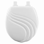 MAYFAIR Mayfair 27EC-000 Toilet Seat, 16-1/2 in L, Round, Wood, White, Twist Hinge PLUMBING, HEATING & VENTILATION MAYFAIR
