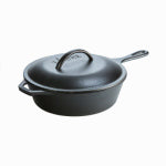 LODGE MFG 10.25 Inch / 3.2 Quart Cast Iron Covered Deep Skillet