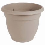 BLOEM Bloem AP0683 Planter, 5.1 in H, 6-1/2 in W, 6-1/2 in D, Round, Plastic, Pebble Stone LAWN & GARDEN BLOEM