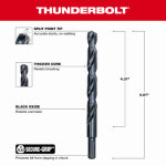MILWAUKEE Milwaukee Thunderbolt 48-89-2737 Jobber Drill Bit, 31/64 in Dia, 5-7/8 in OAL, Parabolic Flute, 3-Flute TOOLS MILWAUKEE