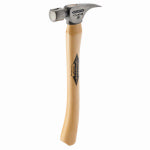 MILWAUKEE ELECTRIC TOOL CORP 10 oz. Titanium Hammer, Smooth Face, 14.5 In. Curved Hickory Handle