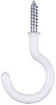 ASSA ABLOY AMERICAS RESIDENTIALI NC Cup Hook, White Vinyl Coated, 3/4 In., 50-Pk.