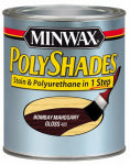 MINWAX Minwax 61480444 Waterbased Polyurethane Stain, Oil, Water Base, Bombay Mahogany, 1 qt Can, 0.91 Specific Gravity PAINT MINWAX