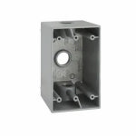 RACO INCORPORATED 1-Gang Weatherproof Deep Box, (3) 1/2 in. Threaded Outlets, Gray