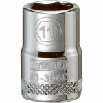DEWALT DEWALT DWMT86306OSP Drive Hand Socket, 11 mm Socket, 3/8 in Drive, 6-Point, Steel, Polished Chrome Vanadium TOOLS DEWALT