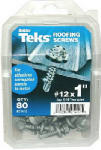 TEKS Teks 21412 Roofing Screw, #12 Thread, Coarse Thread, Hex Drive, Drill Point, Steel, Zinc, 80 PK HARDWARE & FARM SUPPLIES TEKS