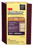 3M 3M SandBlaster 9560 Sanding Sponge, 4-1/2 in L, 2-1/2 in W, 100 Grit, Medium, Aluminum Oxide Abrasive PAINT 3M