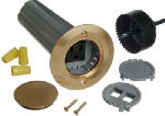 ABB IP INC. Single Gang Drop-In Floor Electrical Box Kit, Low Voltage, Brass Cover