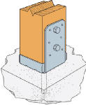 SIMPSON STRONG-TIE Simpson Strong-Tie ABU ABU44Z Post Base, 4 x 4 in Post, 16 ga Gauge, Steel, ZMAX HARDWARE & FARM SUPPLIES SIMPSON STRONG-TIE