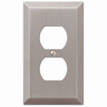 AMERELLE AmerTac Century 163DBN Outlet Wallplate, 4-15/16 in L, 2-7/8 in W, 1 -Gang, Steel, Brushed Nickel, Wall Mounting ELECTRICAL AMERELLE   