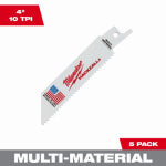 MILWAUKEE ELECTRIC TOOL CORP M12 Hackzall Reciprocating Saw Blade, Multi Material, 10 TPI, 4 In., 5-Pk. TOOLS MILWAUKEE ELECTRIC TOOL CORP