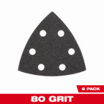 MILWAUKEE Milwaukee 49-25-2080 Triangle Sandpaper, 80 Grit, Silicon Carbide Abrasive, 3-1/2 in L TOOLS MILWAUKEE