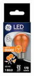 GE GE 93116858 Party Light Bulb, A15 Bulb, 3 W, Orange Bulb, LED Bulb, 2700 K Color Temp, 170 Lumens ELECTRICAL GE