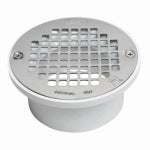 OATEY Oatey 43583 Floor Drain, 4 x 3 in, White, 5-1/4 in OD, Solvent Weld, PVC Body PLUMBING, HEATING & VENTILATION OATEY