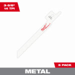MILWAUKEE ELECTRIC TOOL CORP Super Sawzall Reciprocating Saw Blades, 14 TPI, 3-5/8 In., 5-Pk. TOOLS MILWAUKEE ELECTRIC TOOL CORP