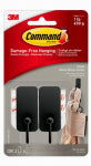 3M COMPANY Small Matte Black Hooks, 2 Hooks/4 Strips