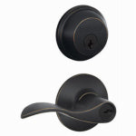 SCHLAGE LOCK CO Deadbolt + Keyed Accent Entry Lever Lock, Aged Bronze HARDWARE & FARM SUPPLIES SCHLAGE LOCK CO