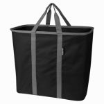 CLEVERMADE LLC Collapsible Laundry Caddy/Basket, Black/Charcoal, Holds 55 Lbs. HOUSEWARES CLEVERMADE LLC
