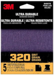 3M COMPANY Ultra Durable Power Sanding 1/4 Sheet, 320 Grit, 5-Pk. TOOLS 3M COMPANY